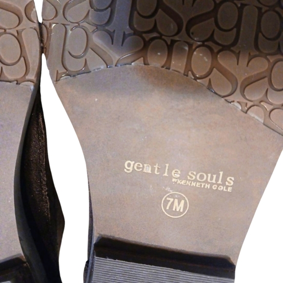 NEW Gentle Soles Metallic Brown Ankle Boots Womens Slip-on Brown Booties Sze 7 M - Picture 10 of 11